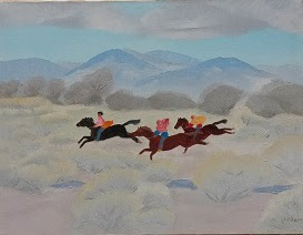 Running through the Chamisa by Barbara Latham