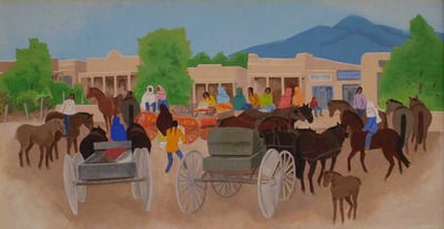 Taos Plaza by Barbara Latham
