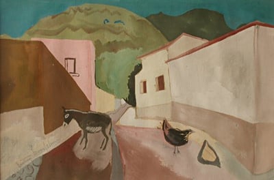 Village Scene by B Mandelman
