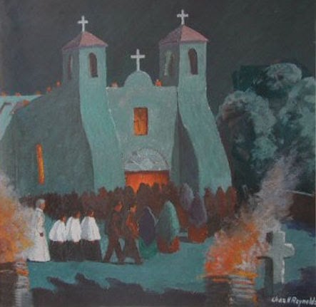 Christmas Eve processional, Ranchos Church, Taos by Charles Reynolds