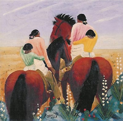 Leaving from the Rabbit Hunt by Dorothy Brett