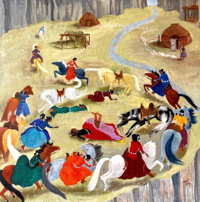 Practice for the Relay Race by Dorothy Brett