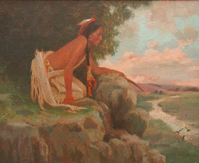 Overlooking the River by E.I. Couse