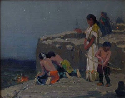 Pueblo Evening by E.I. Couse