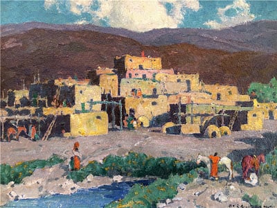Taos Pueblo by E.I. Couse