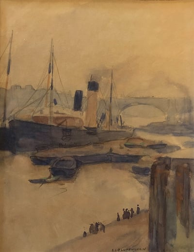 London Harbor Scene by E.L. Blumenschein