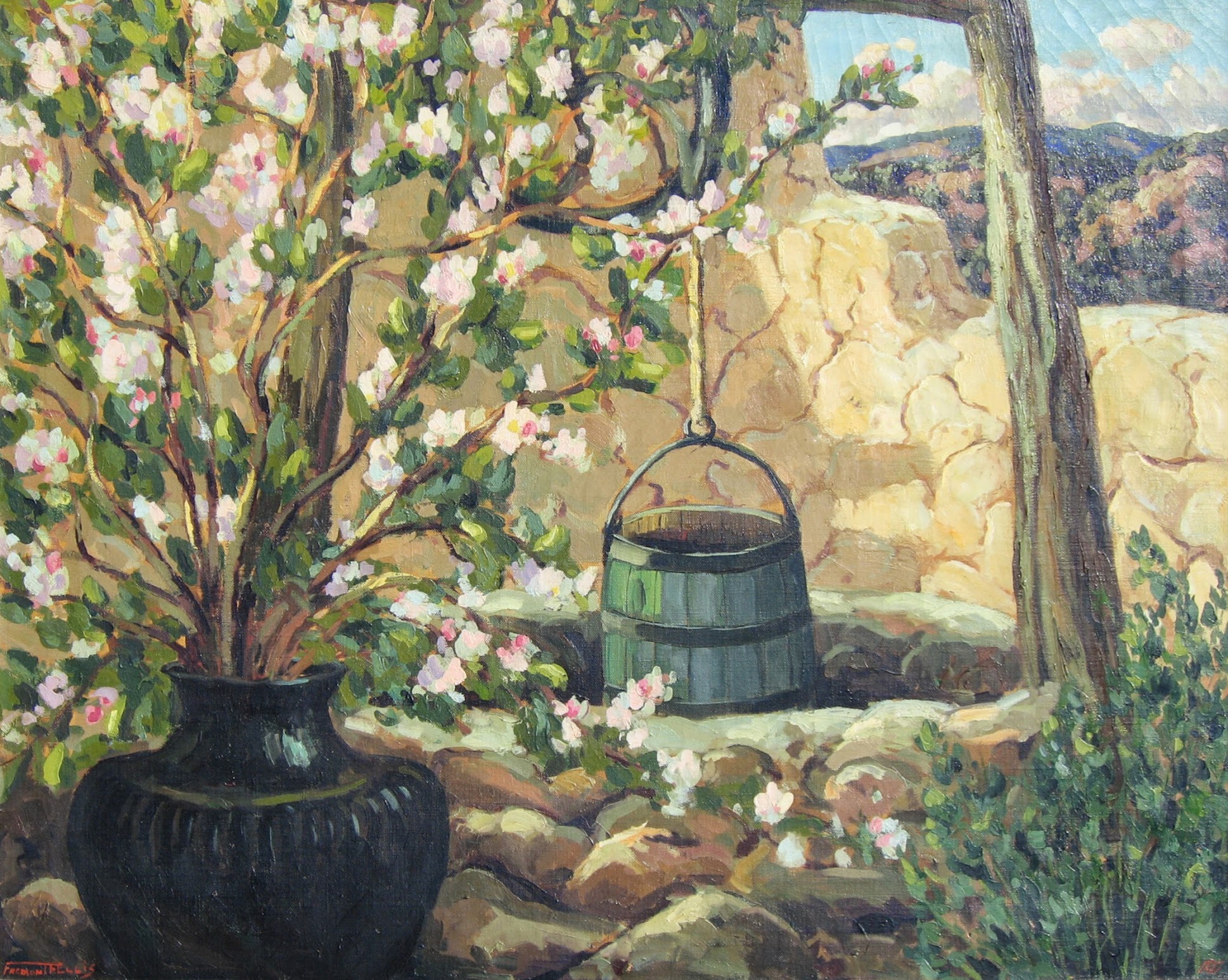 Garden by the Well by Fremont F. Ellis