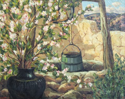 Garden by the Well by Fremont F. Ellis