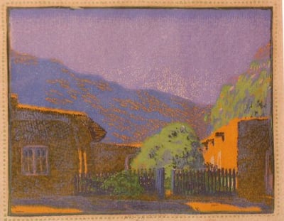 Taos Patio by Gustave Baumann