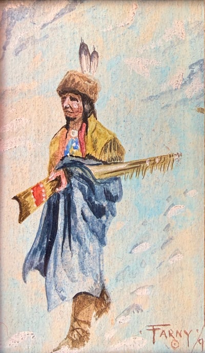 Hunter Walking Through the Snow by Henry Farny