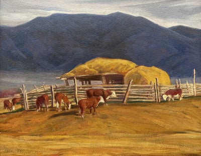 Pastoral Cattle Landscape by Ila McAfee