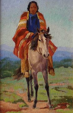 Pueblo Rider White Horse by Ila McAfee