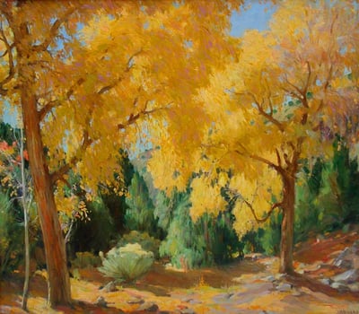 Cottonwoods, Cedar and Sage-Taos Canyon by J. H. Sharp