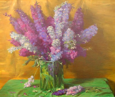 Delphiniums by J.H. Sharp