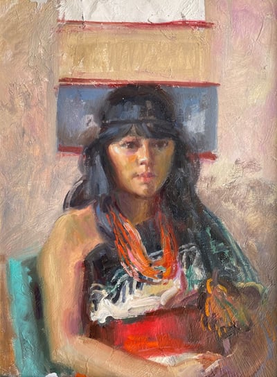 Santa Clara Girl with Tablita by Julian Robles