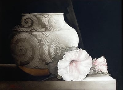 Mesa Hollyhocks by Melinda Littlejohn