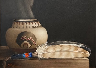 Spirit Bear with Fan by Melinda Littlejohn