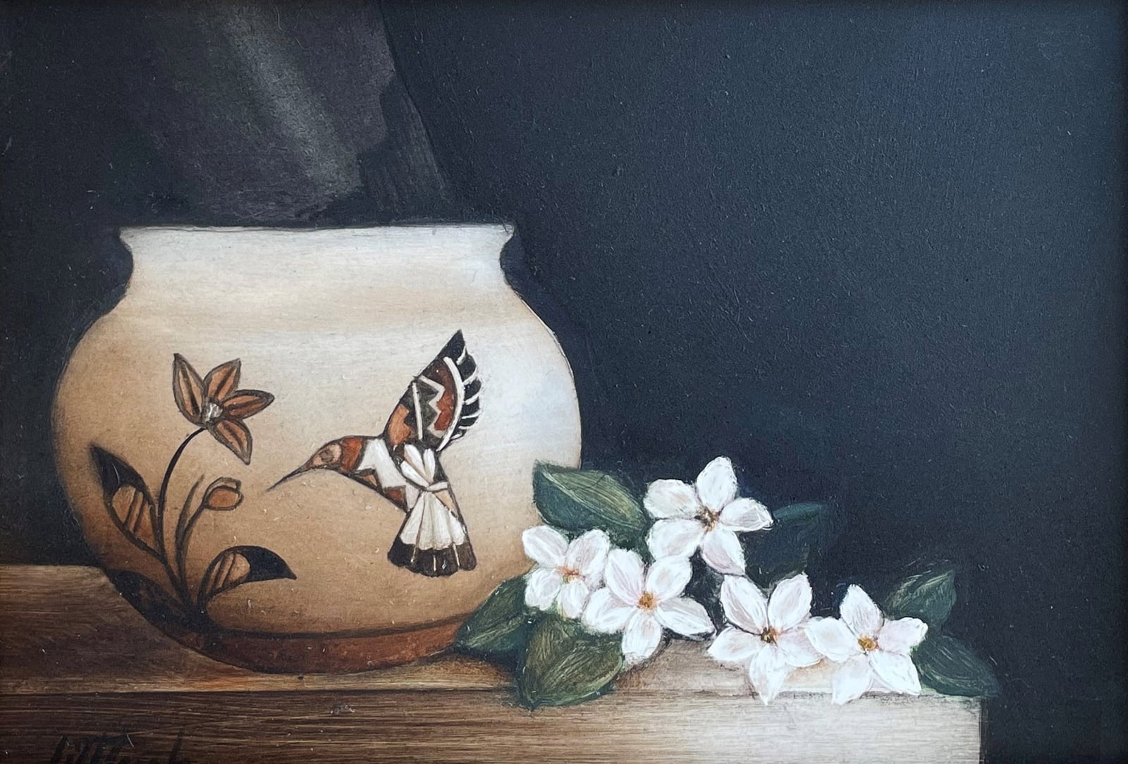 Hummingbird with White Flowers by Melinda Littlejohn