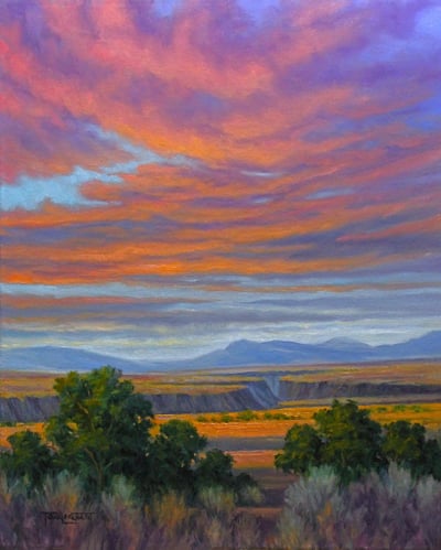 Surprising Glow above the Taos Gorge by Tom Lockhart 