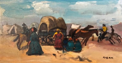 Wagon Train Camp by Louis Ribak