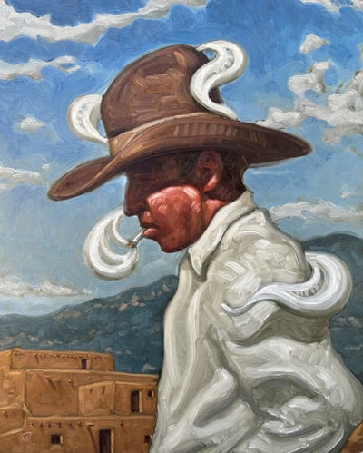 Taos Pueblo Cowboy by Drew Macias