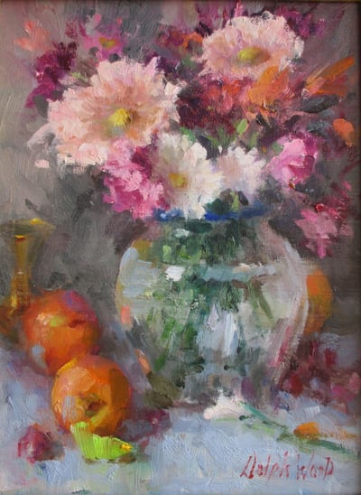 Bouquet and Peaches by Mary Dolph Wood