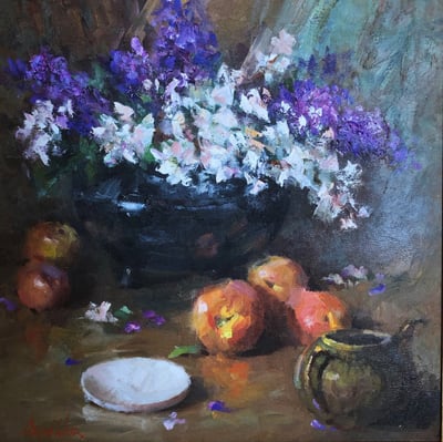 Peaches and Apple Blossoms by Mary Dolph Wood