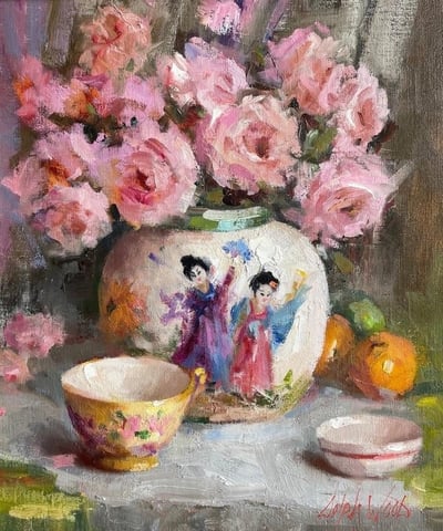 Pink Roses by Mary Dolph Wood