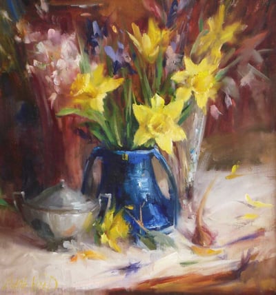 Arrangement with Geraniums by Mary Dolph Wood