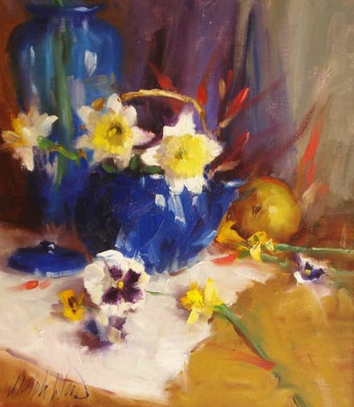 Pansies and Tangerines by Mary Dolph Wood
