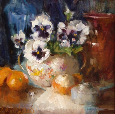 Radishes and Pansies by Mary Dolph Wood