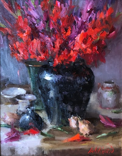 Red Gladiolas by Mary Dolph Wood