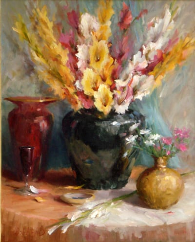 Summertime Gladiolas by Mary Dolph Wood