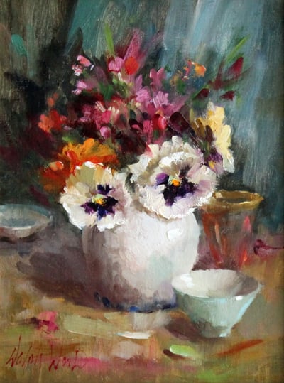 Sweet Pansies by Mary Dolph Wood