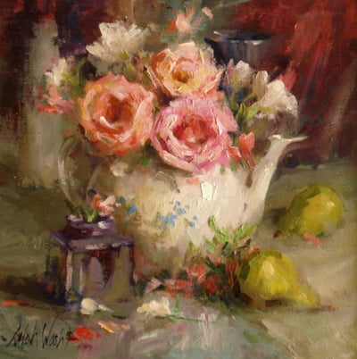 Tea Roses by Mary Dolph Wood