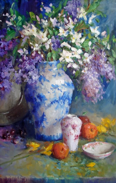 Peaches and Apple Blossoms by Mary Dolph Wood