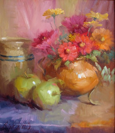 Apple Blossoms and Lilacs by Mary Dolph Wood