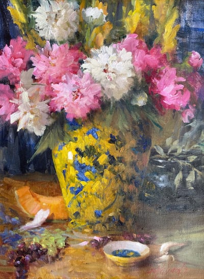 Peony Portrait by Mary Dolph Wood