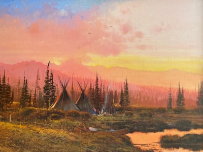 Cree Camp at Dusk by Nicholas Coleman
