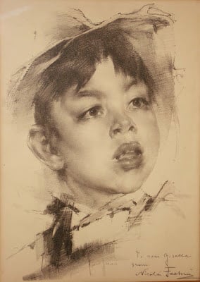 Boy in a Straw Hat by Nicolai Fechin