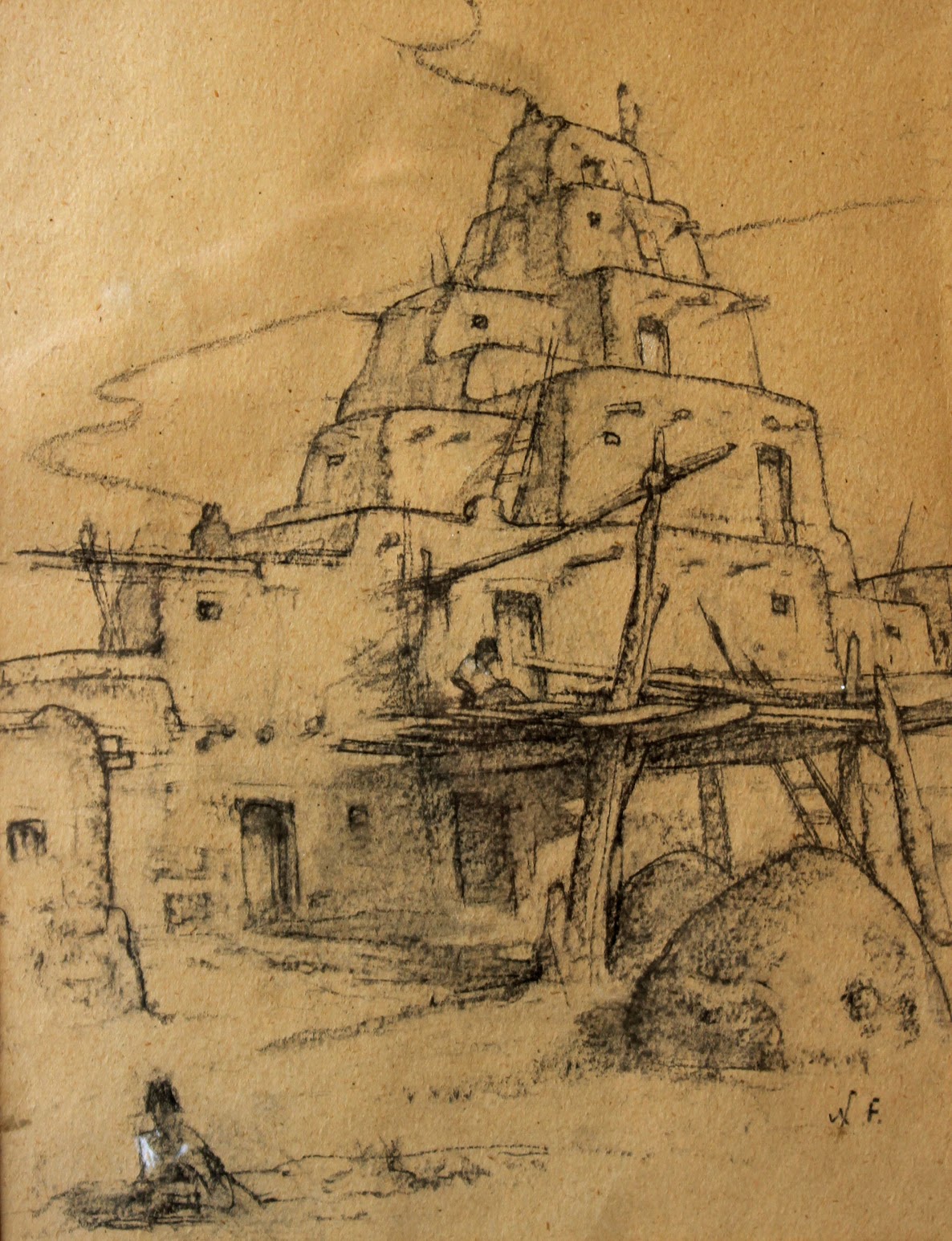 Taos Pueblo by Nicolai Fechin