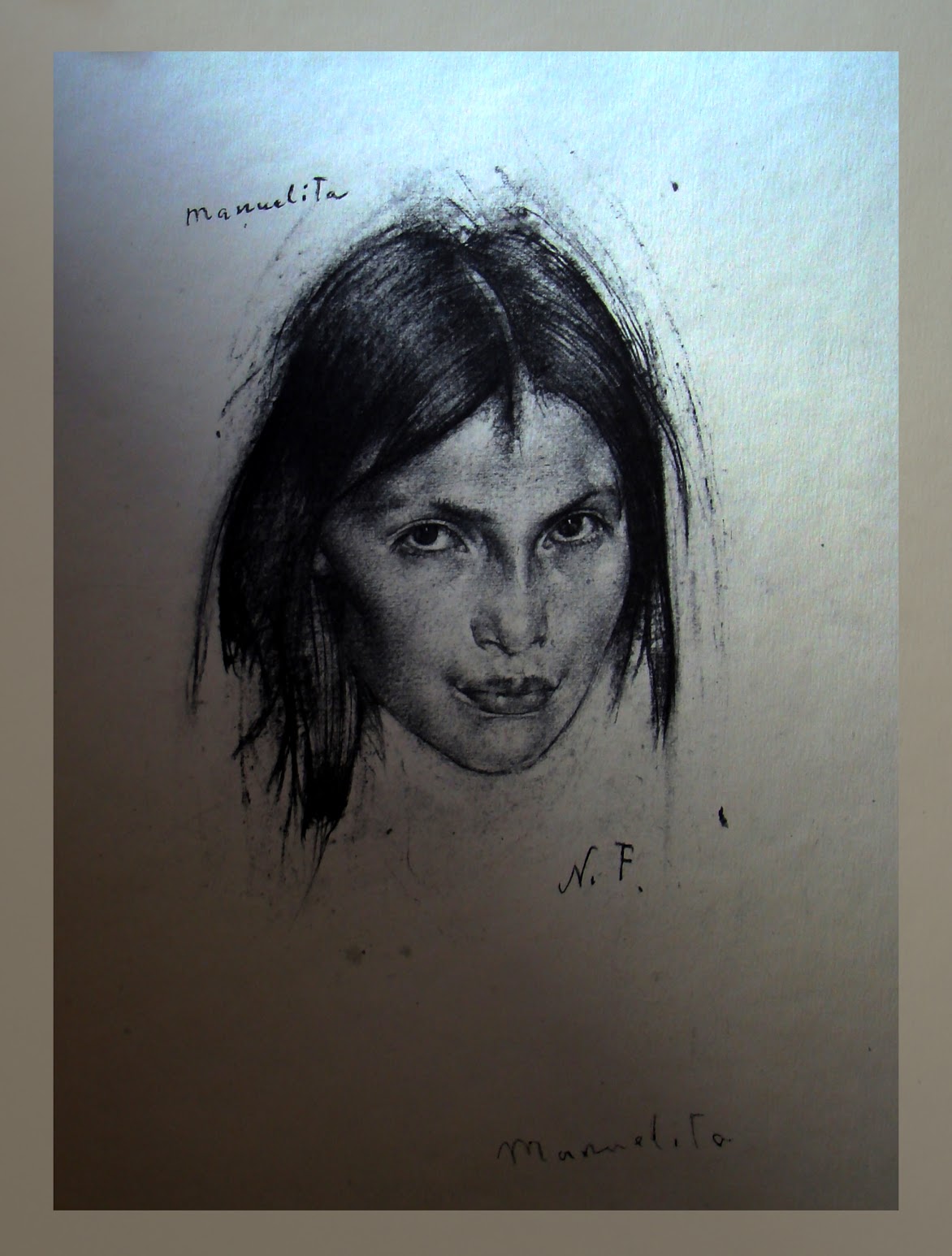 Manuelita - with Intense Gaze by Nicolai Fechin