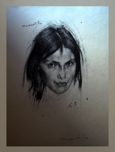 Manuelita - with Intense Gaze by Nicolai Fechin