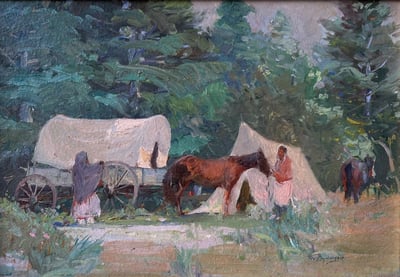 Taos Indian Encampment by OE Berninghaus