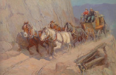 John Dunn's Taos Stagecoach by OE Berninghaus