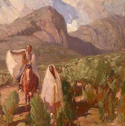 Mountains, Indians & Sagebrush by OE Berninghaus