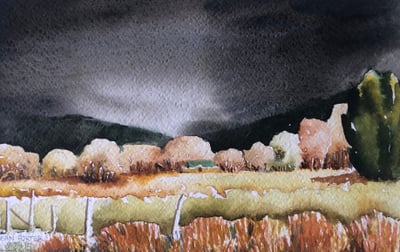 Cottonwood and Chamisa by Dean Porter
