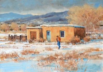 Winter Morning Taos by Spike Ress