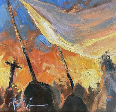 Procession-Taos Pueblo by Richard Alan Nichols