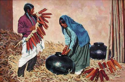 Shelling Corn by Robert Daughters